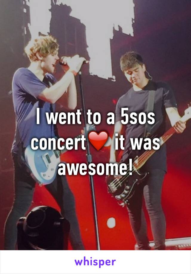 I went to a 5sos concert❤️ it was awesome!