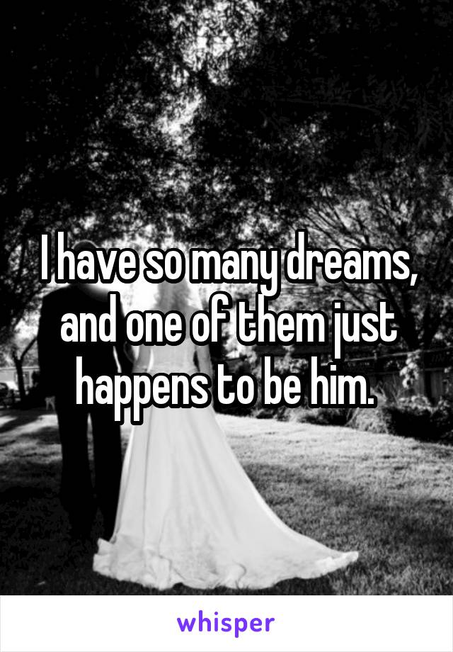 I have so many dreams, and one of them just happens to be him. 