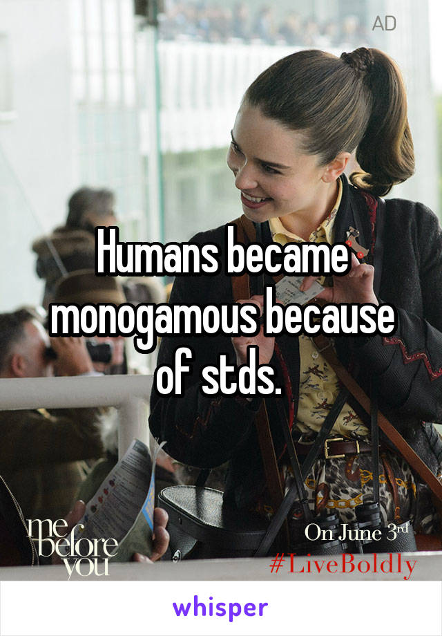 Humans became monogamous because of stds. 