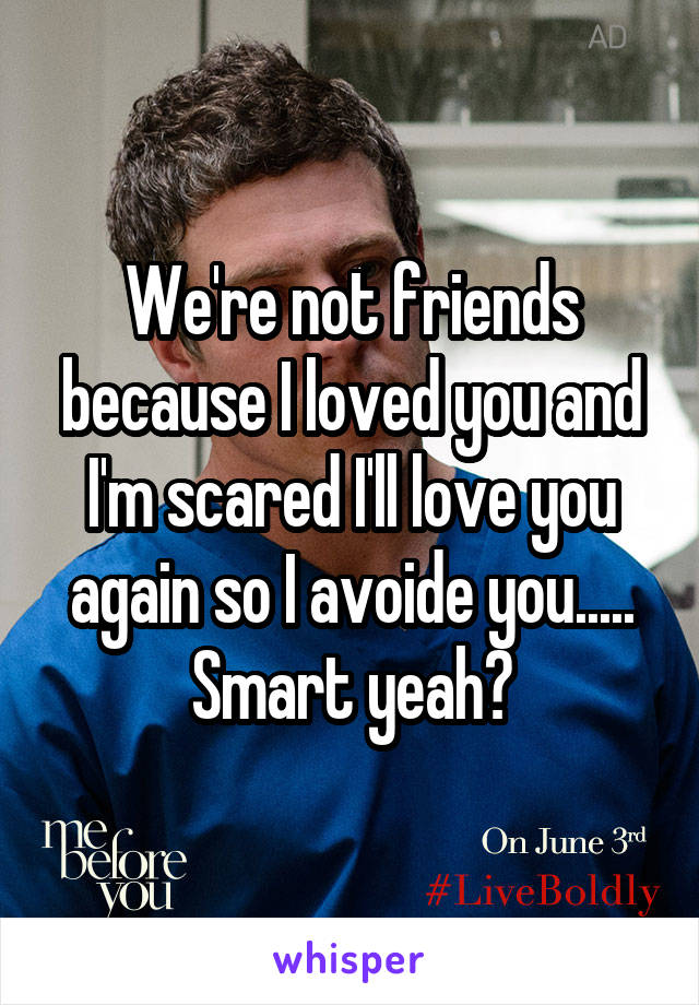 We're not friends because I loved you and I'm scared I'll love you again so I avoide you..... Smart yeah?