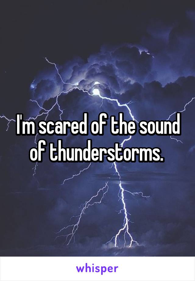 I'm scared of the sound of thunderstorms. 