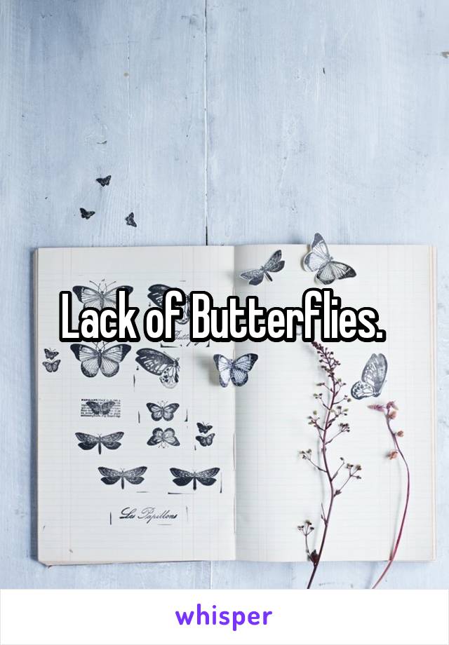 Lack of Butterflies. 