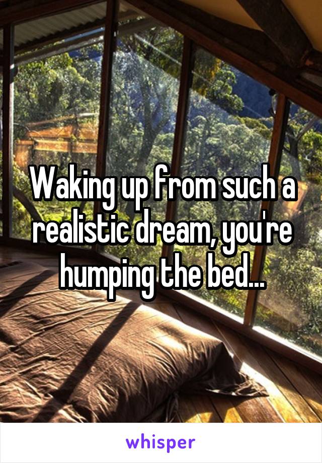 Waking up from such a realistic dream, you're humping the bed...