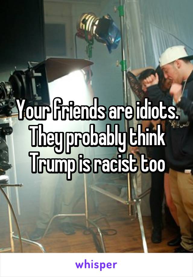 Your friends are idiots. They probably think Trump is racist too