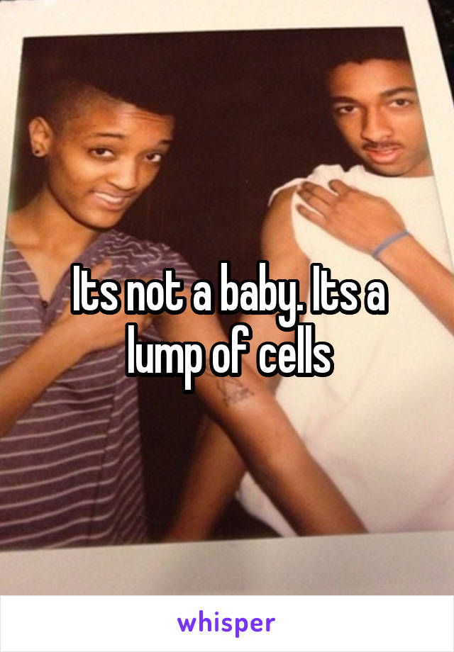 Its not a baby. Its a lump of cells