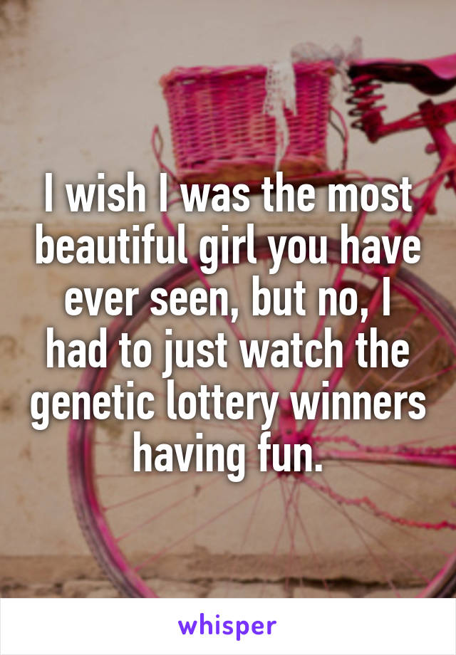 I wish I was the most beautiful girl you have ever seen, but no, I had to just watch the genetic lottery winners having fun.