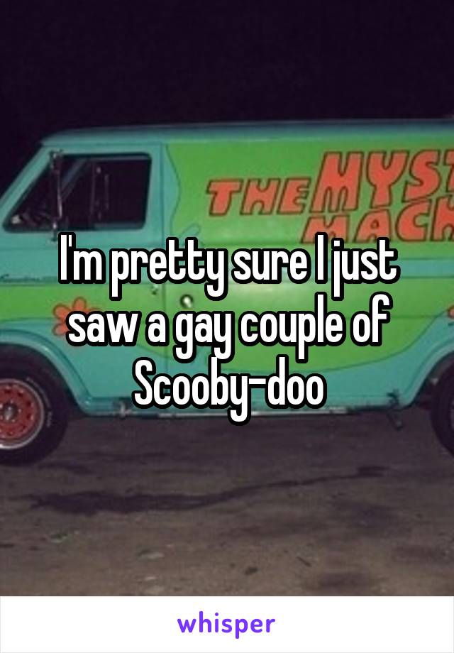 I'm pretty sure I just saw a gay couple of Scooby-doo