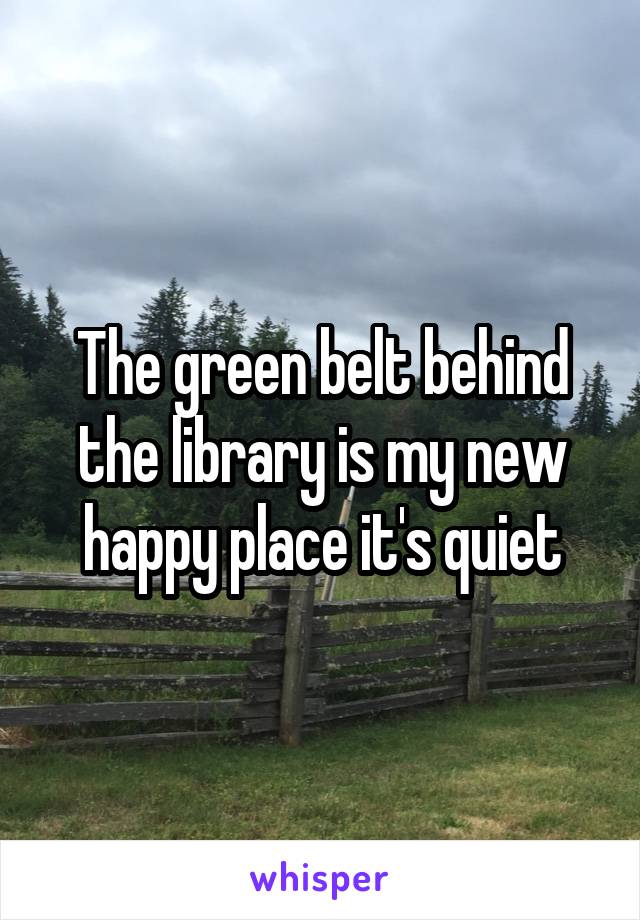 The green belt behind the library is my new happy place it's quiet