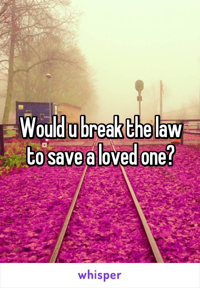 Would u break the law to save a loved one?