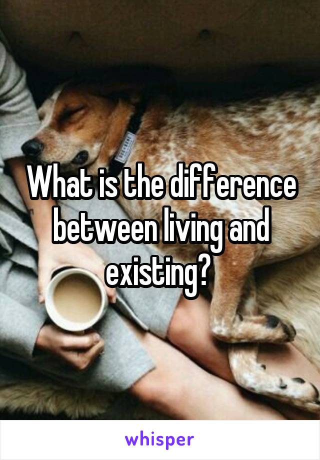 What is the difference between living and existing? 