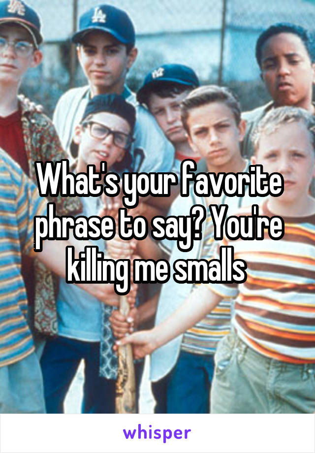 What's your favorite phrase to say? You're killing me smalls 