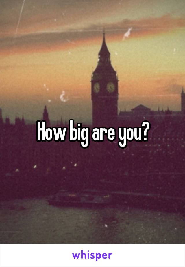 How big are you?