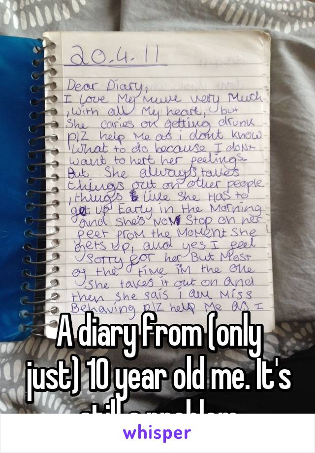 






A diary from (only just) 10 year old me. It's still a problem