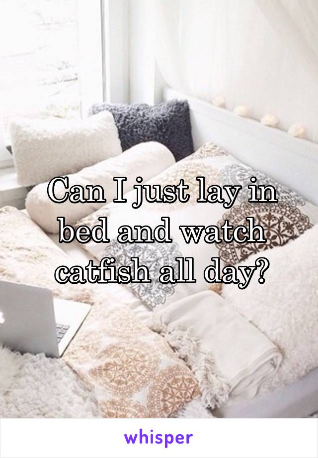 Can I just lay in bed and watch catfish all day?