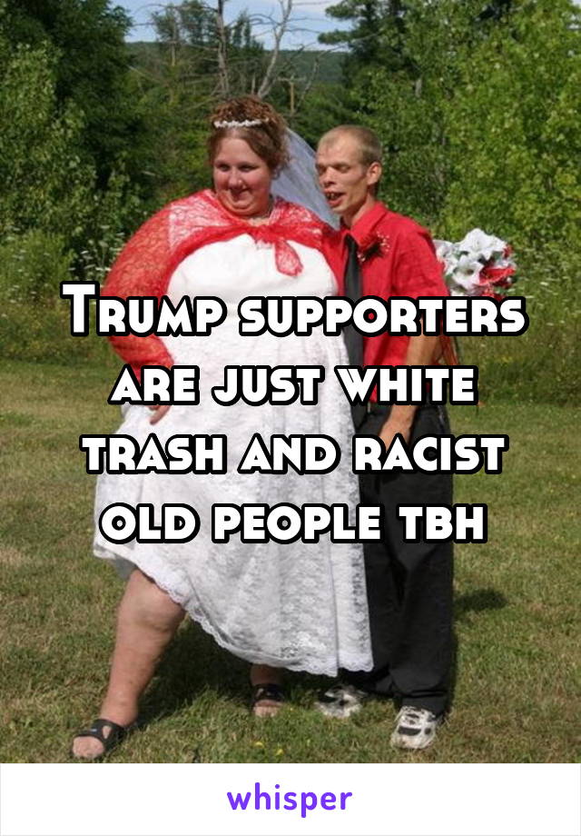 Trump supporters are just white trash and racist old people tbh