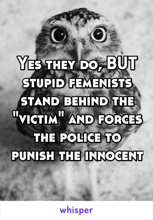 Yes they do, BUT stupid femenists stand behind the "victim" and forces the police to punish the innocent