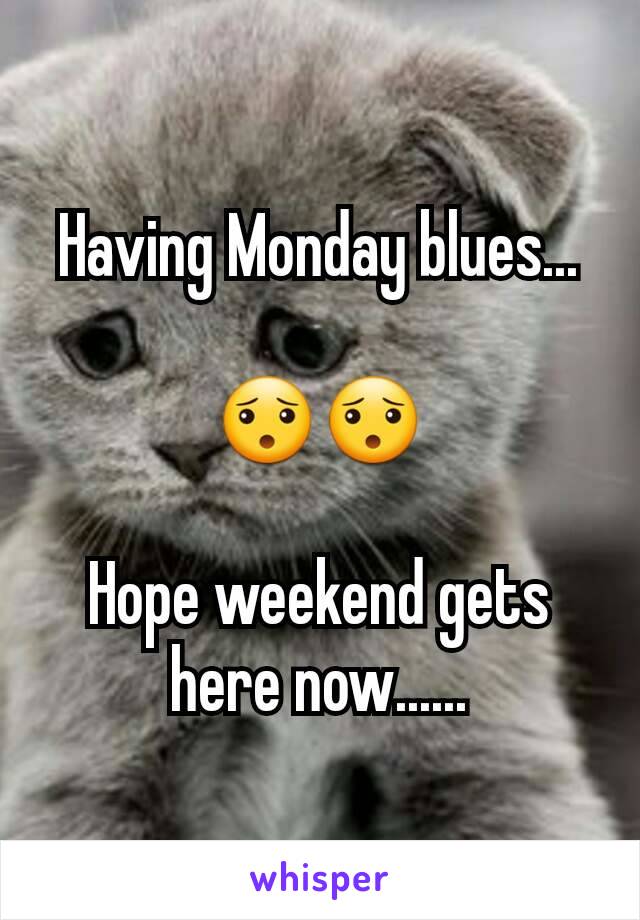 Having Monday blues...

😯😯

Hope weekend gets here now......