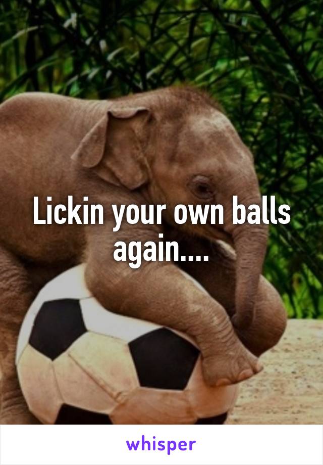 Lickin your own balls again....