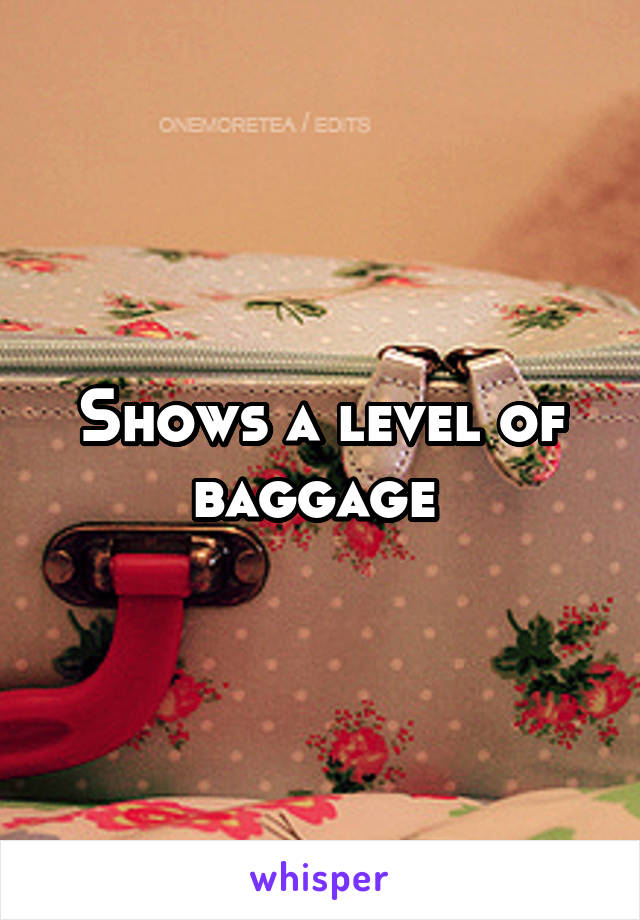 Shows a level of baggage 