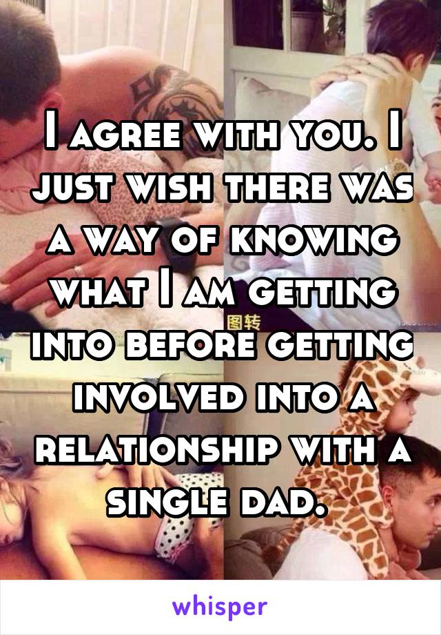 I agree with you. I just wish there was a way of knowing what I am getting into before getting involved into a relationship with a single dad. 