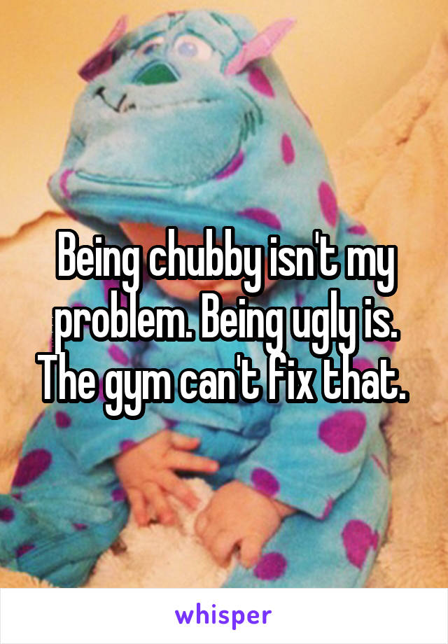 Being chubby isn't my problem. Being ugly is. The gym can't fix that. 