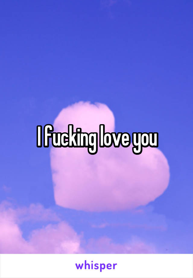 I fucking love you