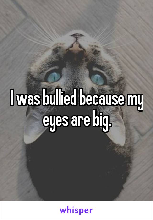 I was bullied because my eyes are big.