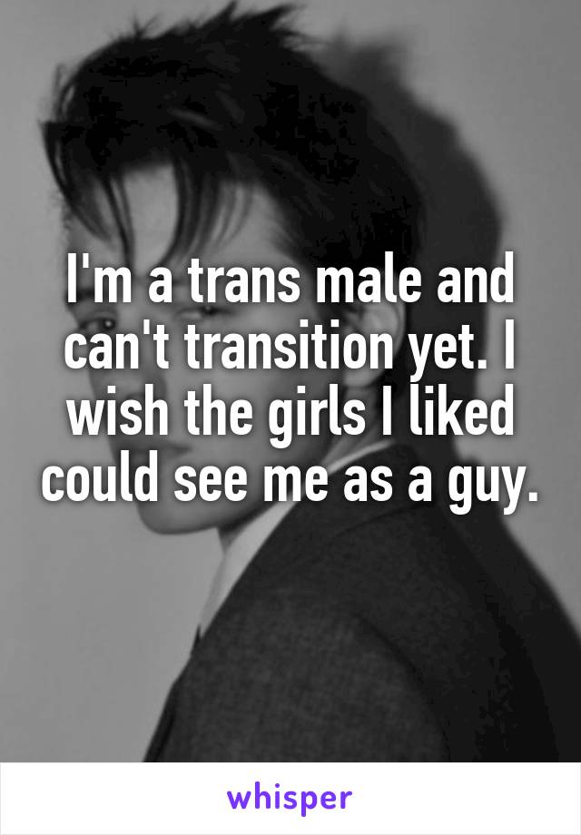 I'm a trans male and can't transition yet. I wish the girls I liked could see me as a guy. 