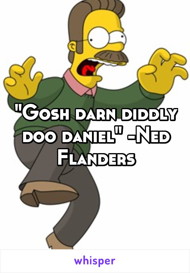 "Gosh darn diddly doo daniel" -Ned Flanders