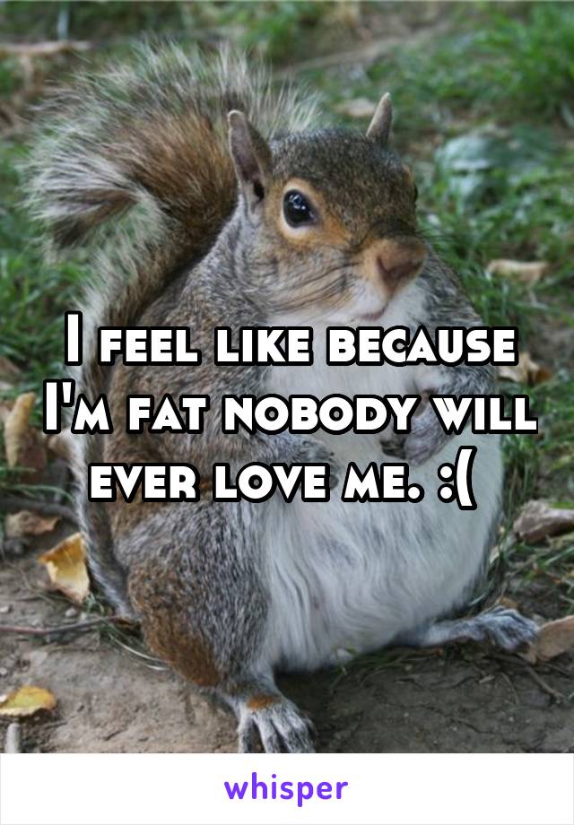 I feel like because I'm fat nobody will ever love me. :( 