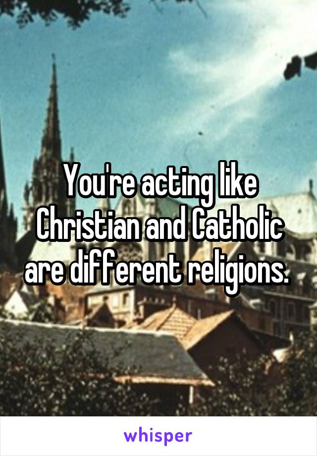 You're acting like Christian and Catholic are different religions. 