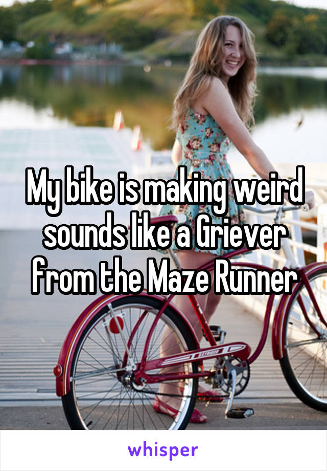 My bike is making weird sounds like a Griever from the Maze Runner