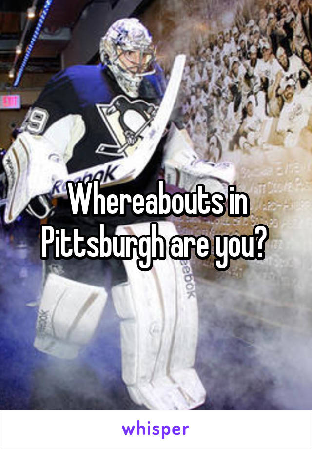 Whereabouts in Pittsburgh are you? 