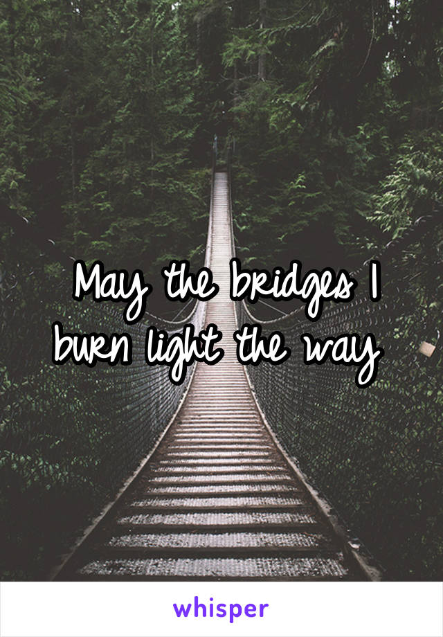 May the bridges I burn light the way 