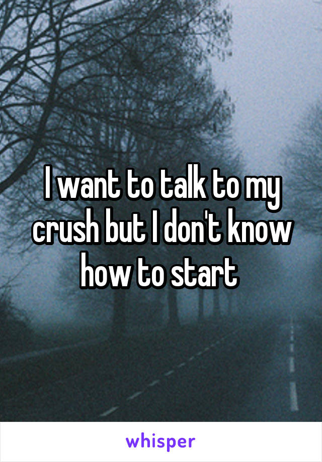 I want to talk to my crush but I don't know how to start 