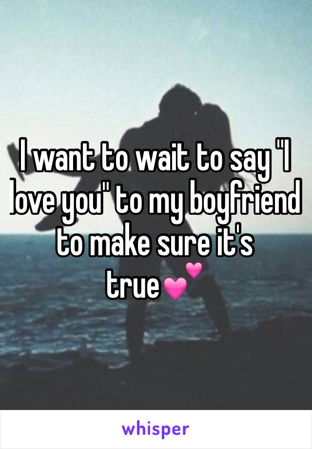 I want to wait to say "I love you" to my boyfriend to make sure it's true💕