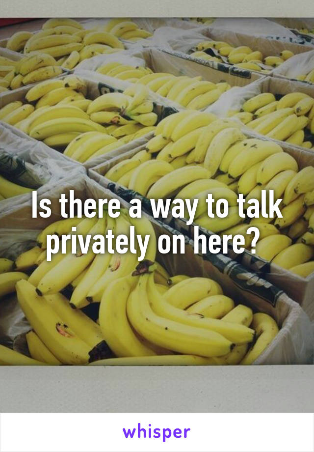 Is there a way to talk privately on here? 