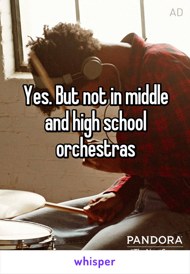 Yes. But not in middle and high school orchestras
