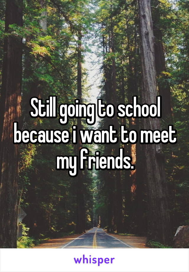 Still going to school because i want to meet my friends.