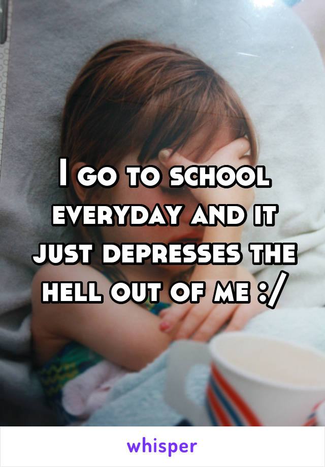 I go to school everyday and it just depresses the hell out of me :/