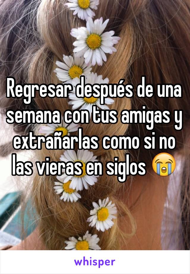 Regresar después de una semana con tus amigas y extrañarlas como si no las vieras en siglos 😭