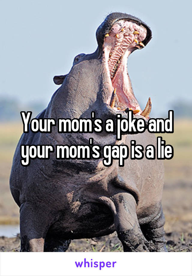 Your mom's a joke and your mom's gap is a lie