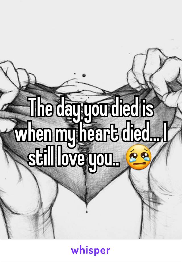 The day you died is when my heart died... I still love you.. 😢