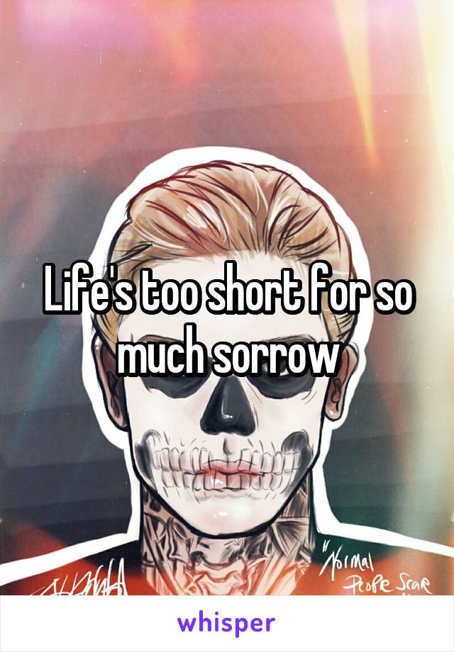 Life's too short for so much sorrow