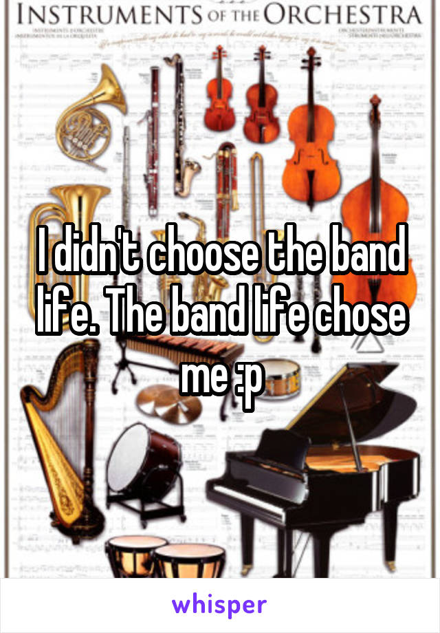 I didn't choose the band life. The band life chose me :p