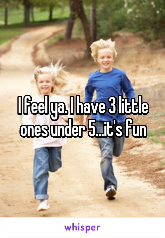 I feel ya. I have 3 little ones under 5...it's fun