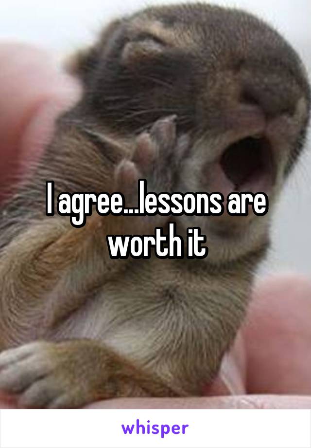 I agree...lessons are worth it