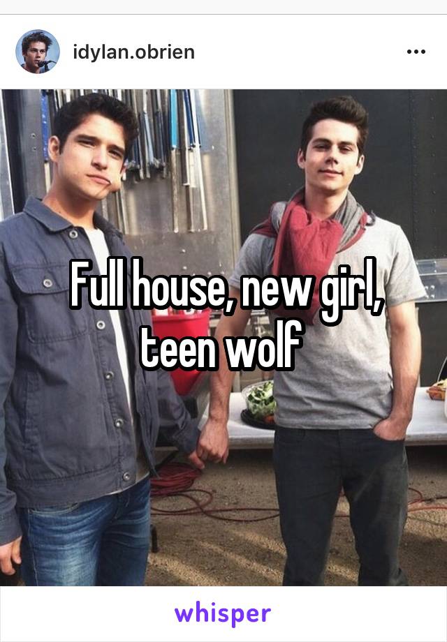 Full house, new girl, teen wolf 