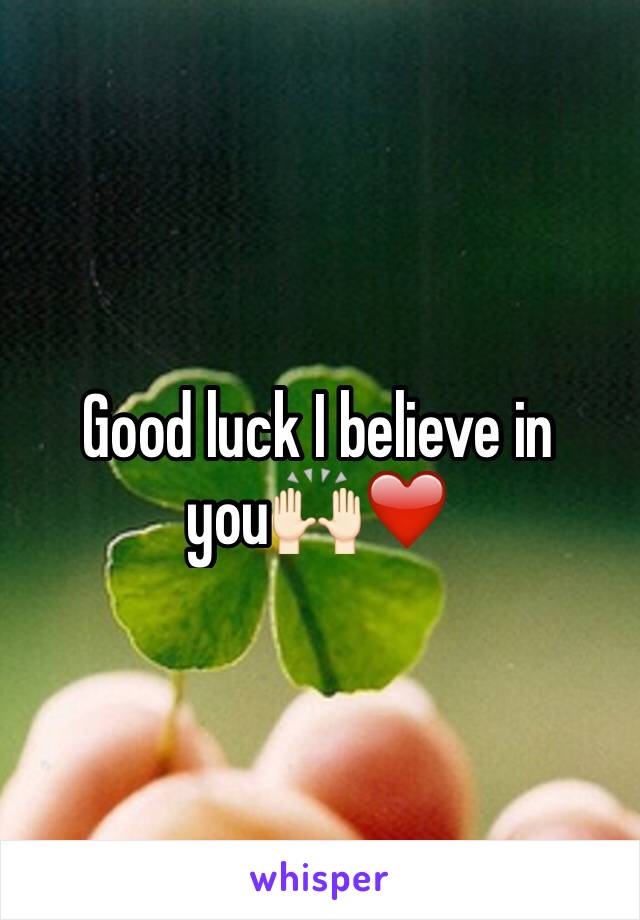 Good luck I believe in you🙌🏻❤️