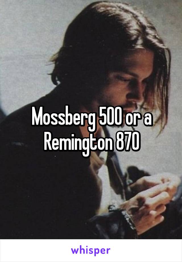 Mossberg 500 or a Remington 870